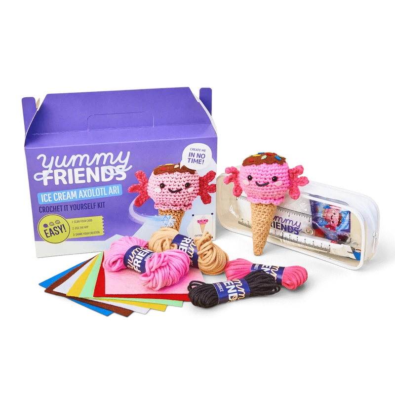 Ice Ceam Axolotl Ari - Yummy Friends Kit - Lion Brand