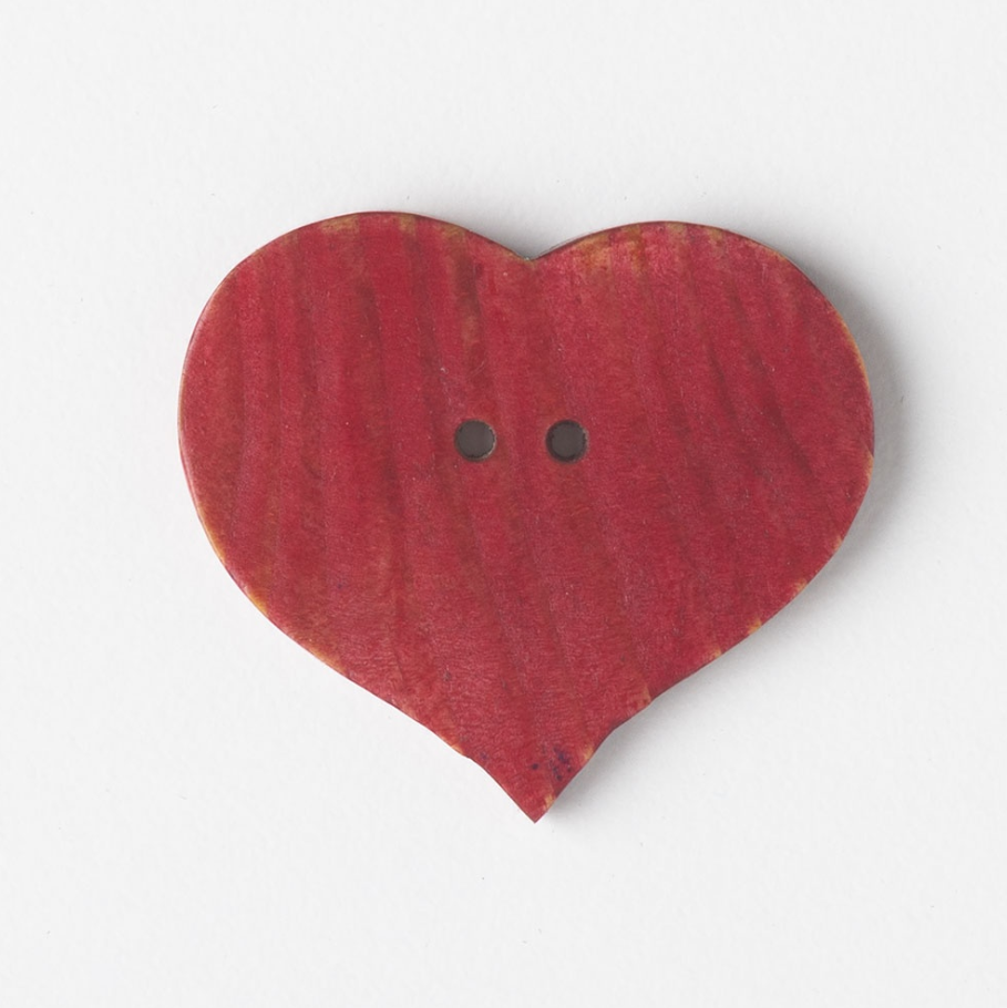 Large Red Pine Hearet Button - 1242R A - Knit Picks