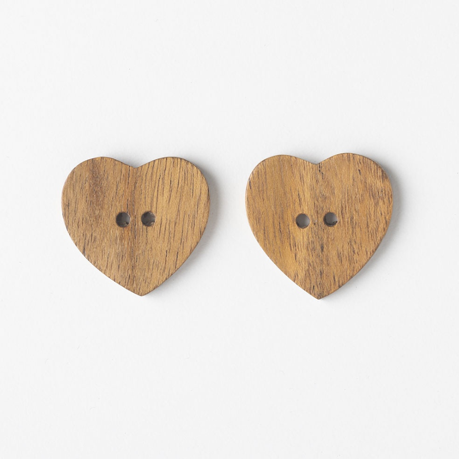 Medium Acacia/Sheesham Heart Buttons - SH-01B - Knit Picks