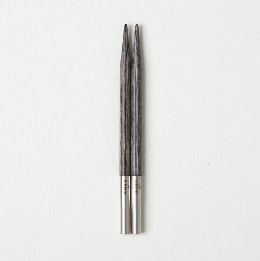 Obsidian Resilience Short Interchangeable Needle Tips US 4 (3.5mm) - Knit Picks