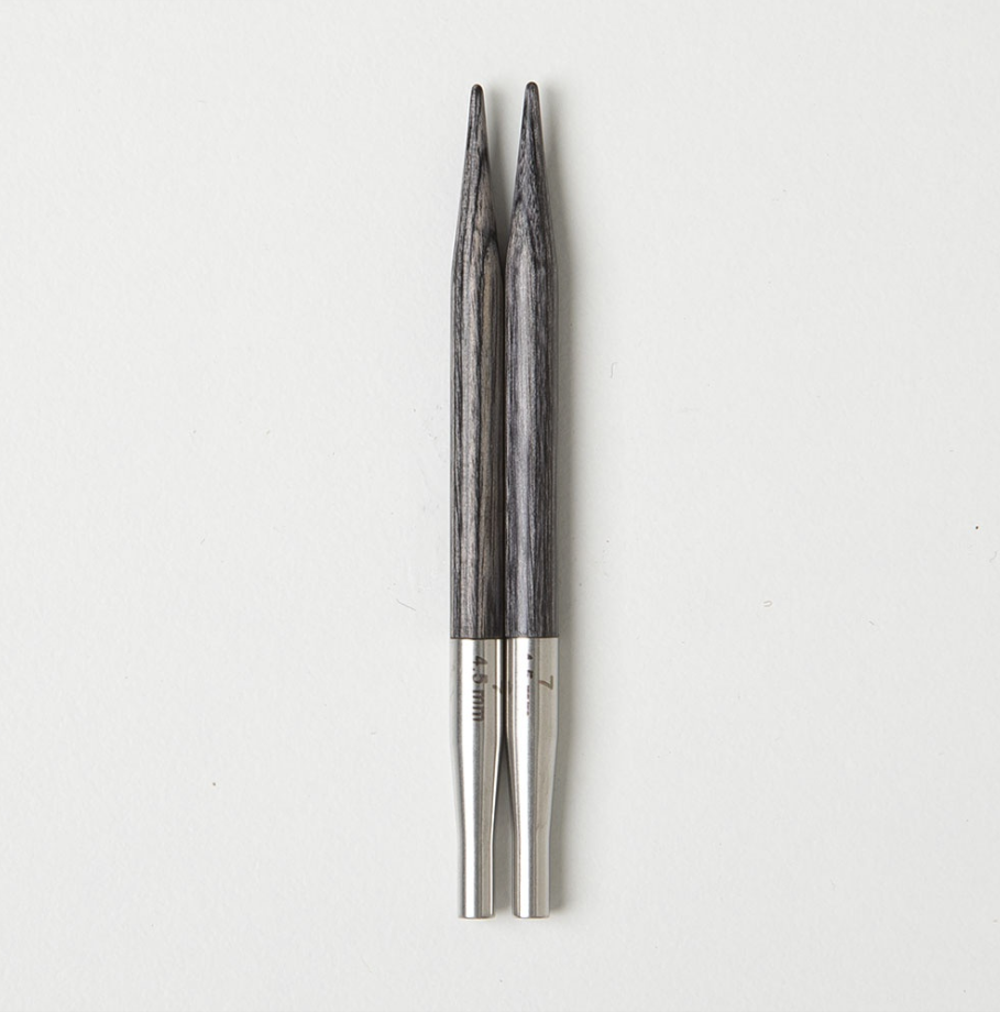 Obsidian Resillience Short Interchangeable Needle Tips US 7 (4.5mm) - Knit Picks