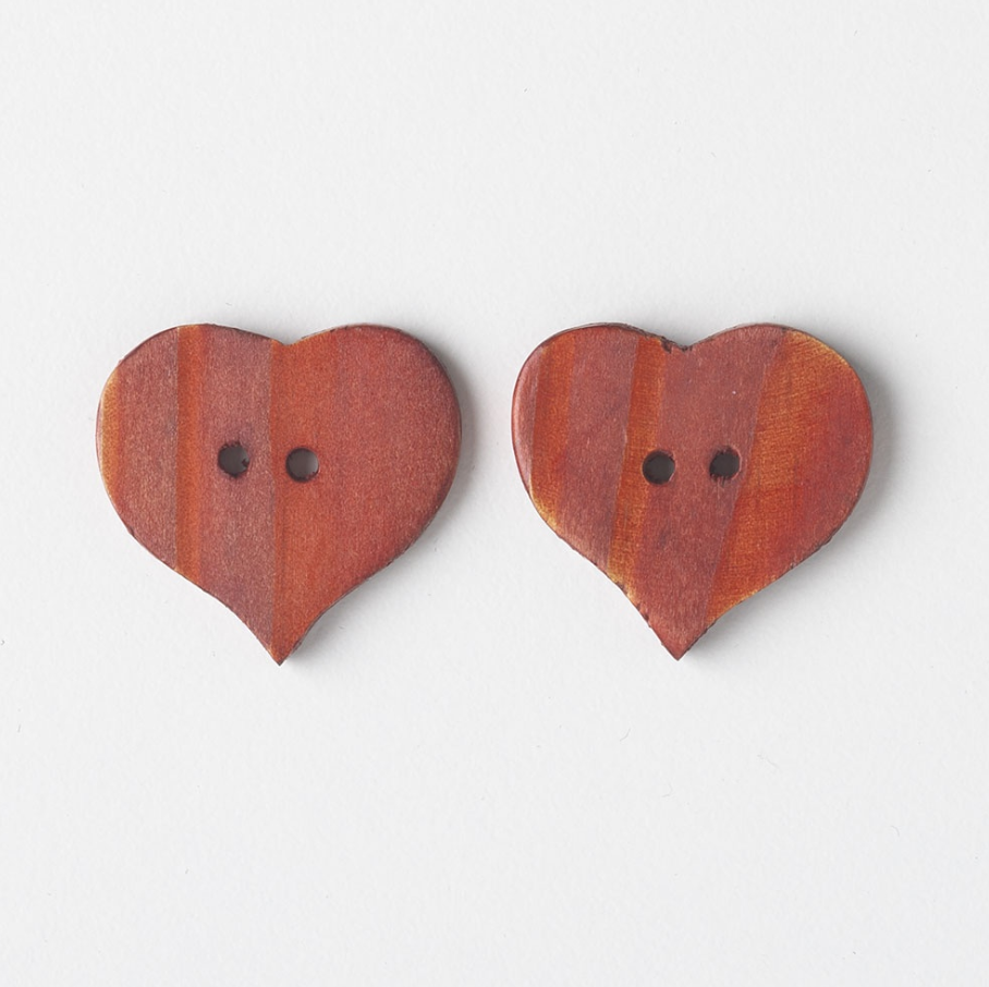 Small Red Pine Heart Buttons - 1242R B - Knit Picks