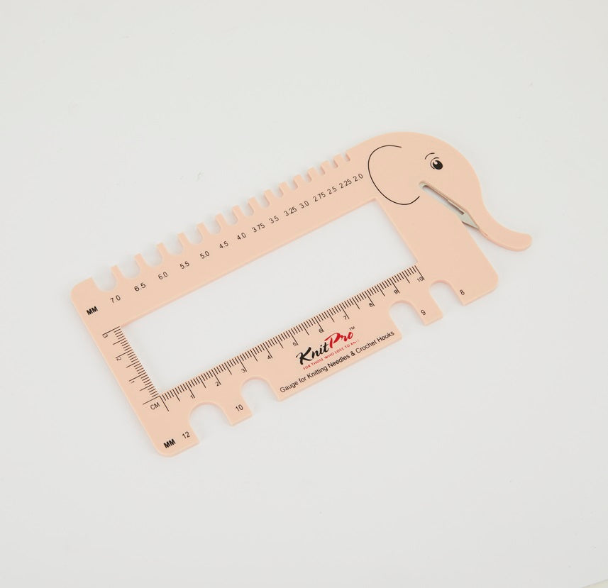 Needle & Crochet View Sizer with Yarn Cutter – Blush - Knitpro