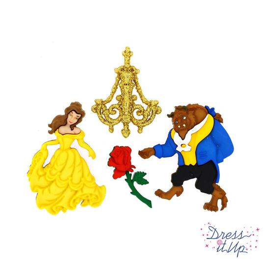 Dress It Up Buttons - Beauty And The Beast