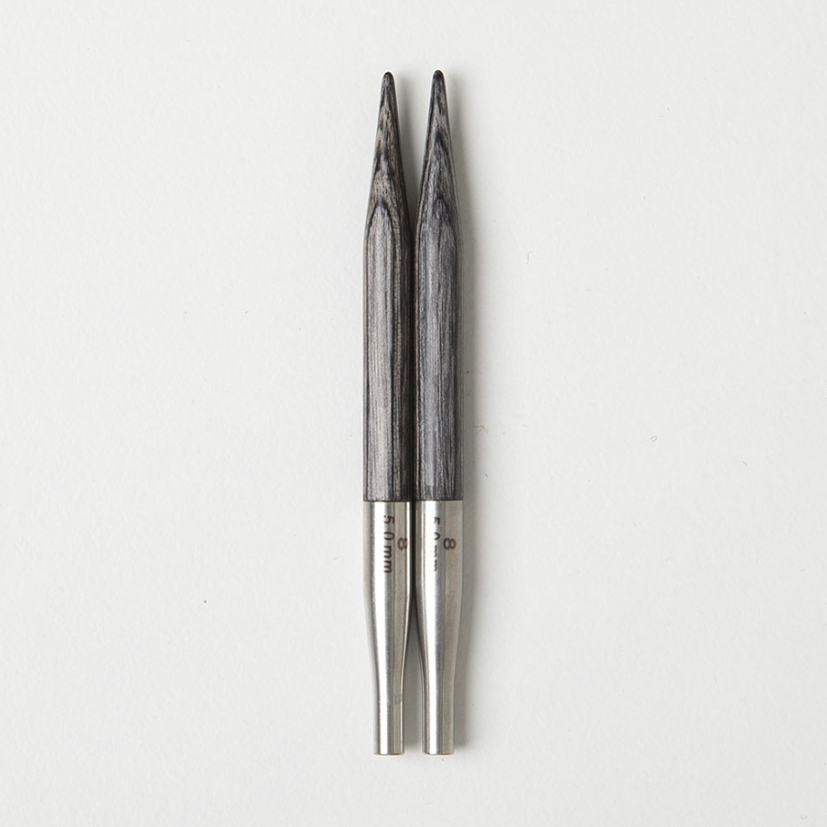 Obsidian Resillience Short Interchangeable Needl Tips #8 US 8 (5.0mm) - Knit Picks