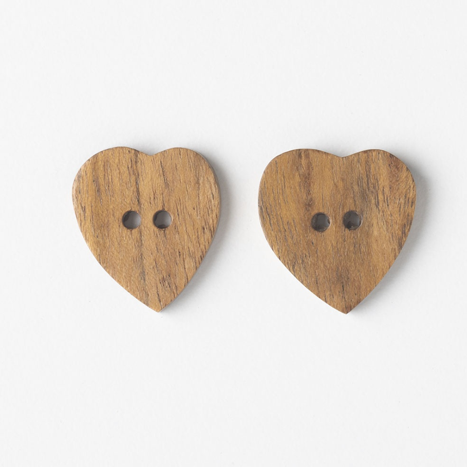 Small Acacia/Sheesham Heart Buttons - SH-01C - Knit Picks
